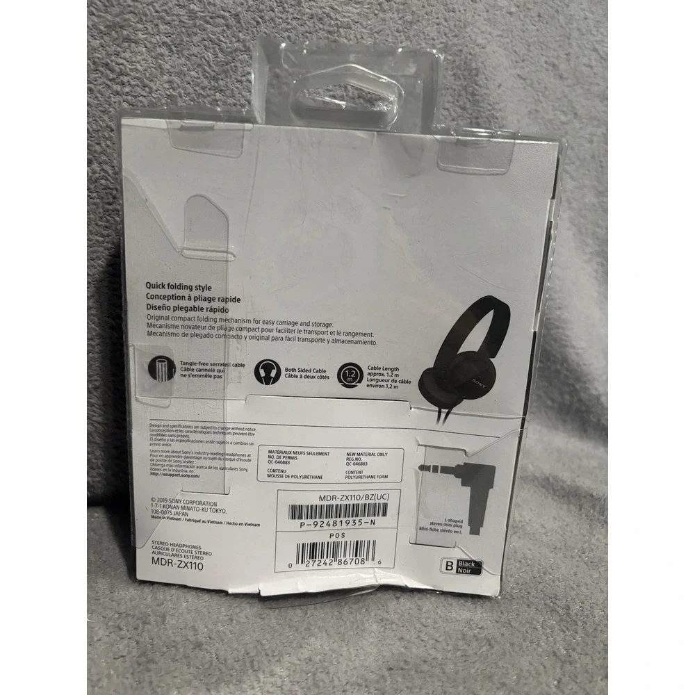 Sony ZX Series‎ Wired On-Ear Headphones Black MDR-ZX110